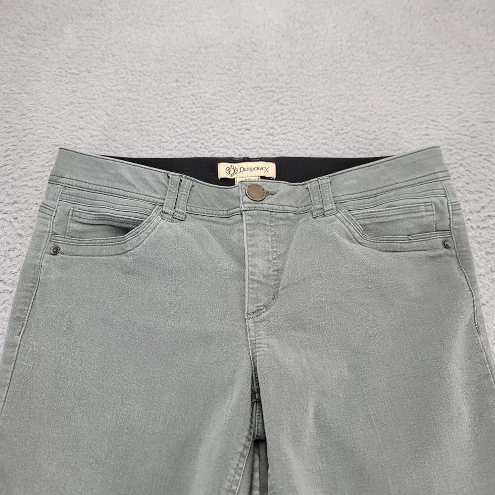 Democracy Jeans Womens 12 Green Denim Skinny Ab Solution Dark Wash Mid Rise - Picture 2 of 10